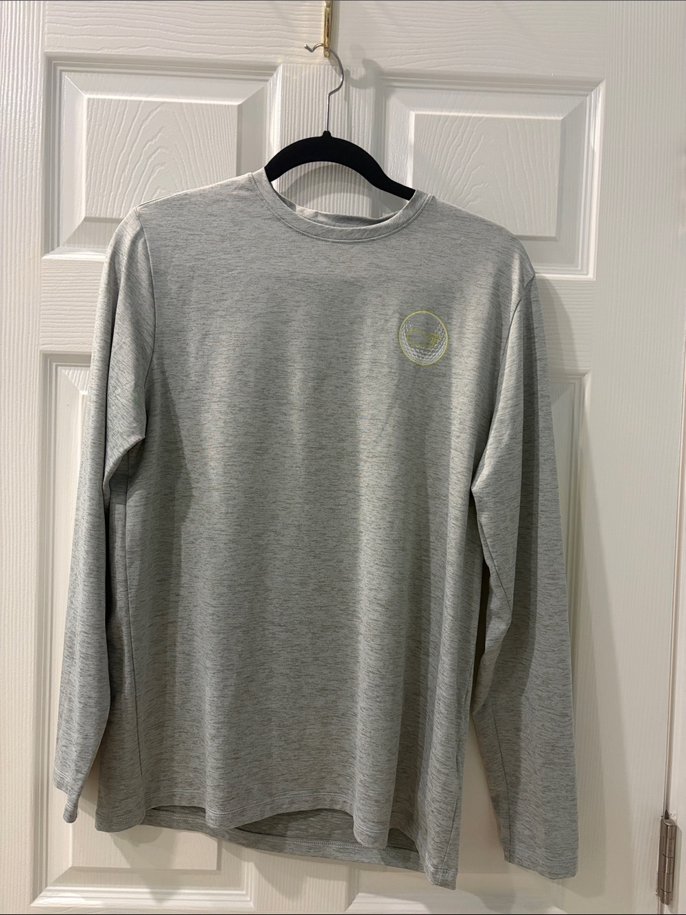 Boys XL Vineyard Vines Golf Light Gray Long-Sleeve Performance Tee